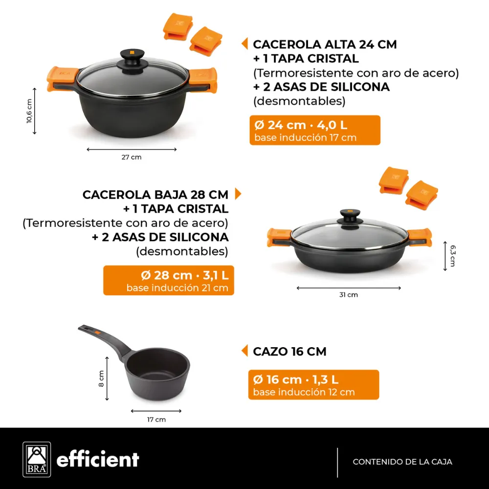 Batería de cocina 5 piezas Efficient