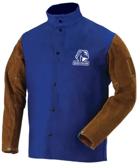 Black Stallion Welding Jacket - Hybrid FR Cotton/Cowhide FRB9-30C/BS