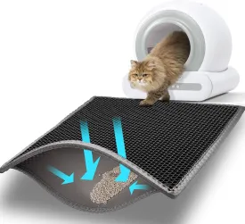 Cat Litter Box Mat for Self Cleaning Litter Box Double Layered Anti Urine Easy to Clean