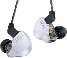 CCZ DC02 in Ear Monitors Wired Headphones, Magnetic Circuit DD HiFi Stereo Musician Earbuds Wired in-Ear Earphones, Gaming Earbuds, Detachable IEM Cable for Singer, Stage, Studio (Silver, without Mic)