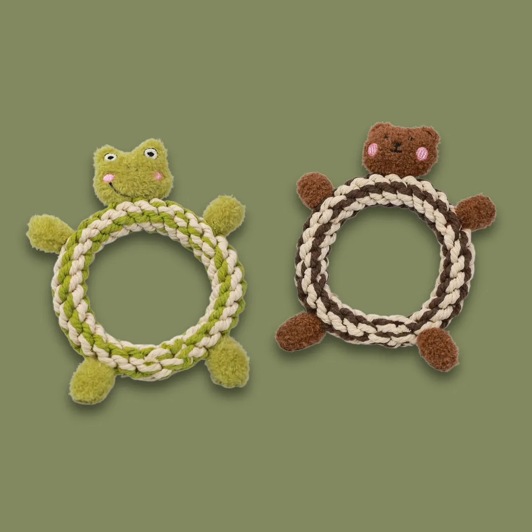 Daisy and Jasper Squeaky Plush Rope Toys