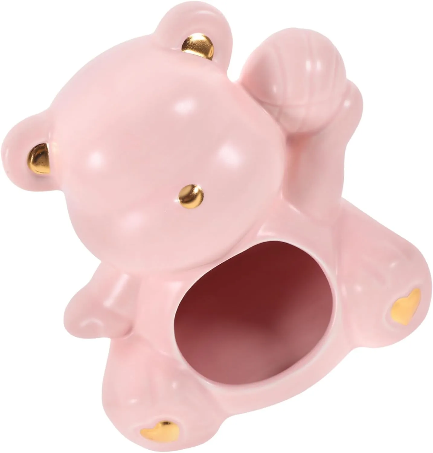 Decorative Ceramic Bear Shape House Small Pet Hideout Multi-Chamber Bed Cooling Hamster Home