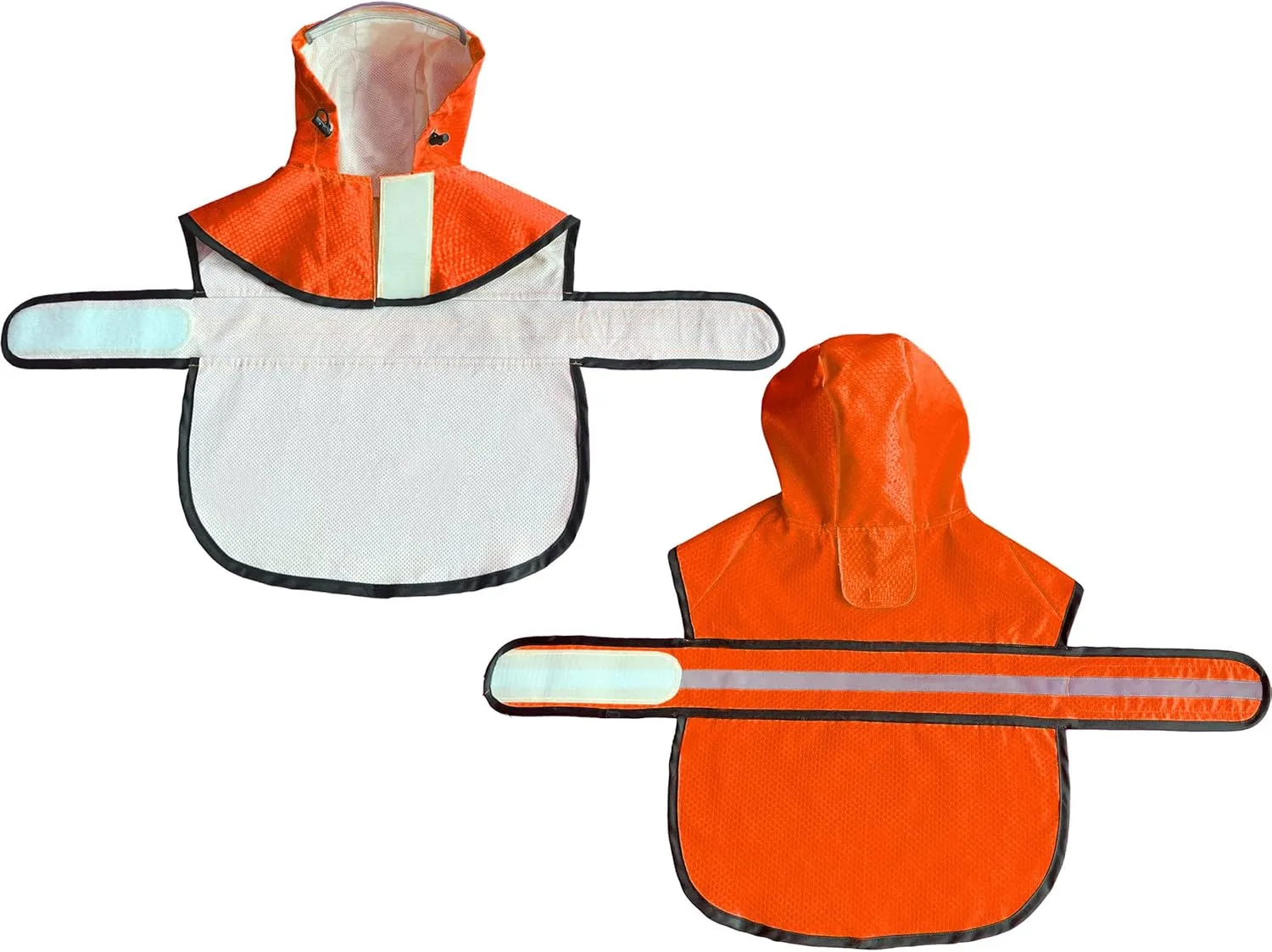 Dog Raincoat Waterproof Reflective Slicker - Lightweight Breathable Hooded Poncho Rain Coat Jacket with Adjustable Belly Strap and Leash Hole for Small Medium Large Dogs (Medium, Orange)