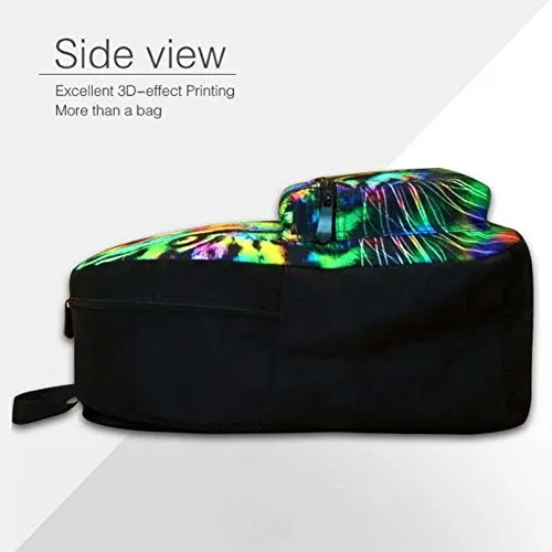 Doginthehole 3D Funny Denim Printing Cats School Canvas Backpacks For Girls