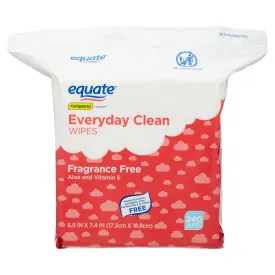 Equate Everyday Clean Fragrance Free Wipes, 240 count free shipping best price