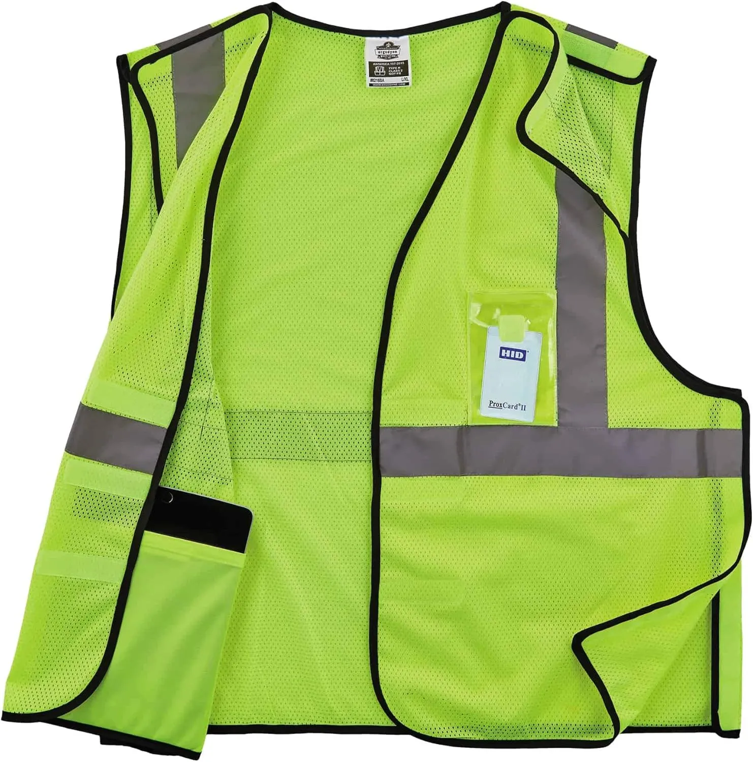 Ergodyne GloWear 8216BA ANSI High Visibility Breakaway Reflective Safety Vest with ID Badge Holder, Lime, Large/X-Large