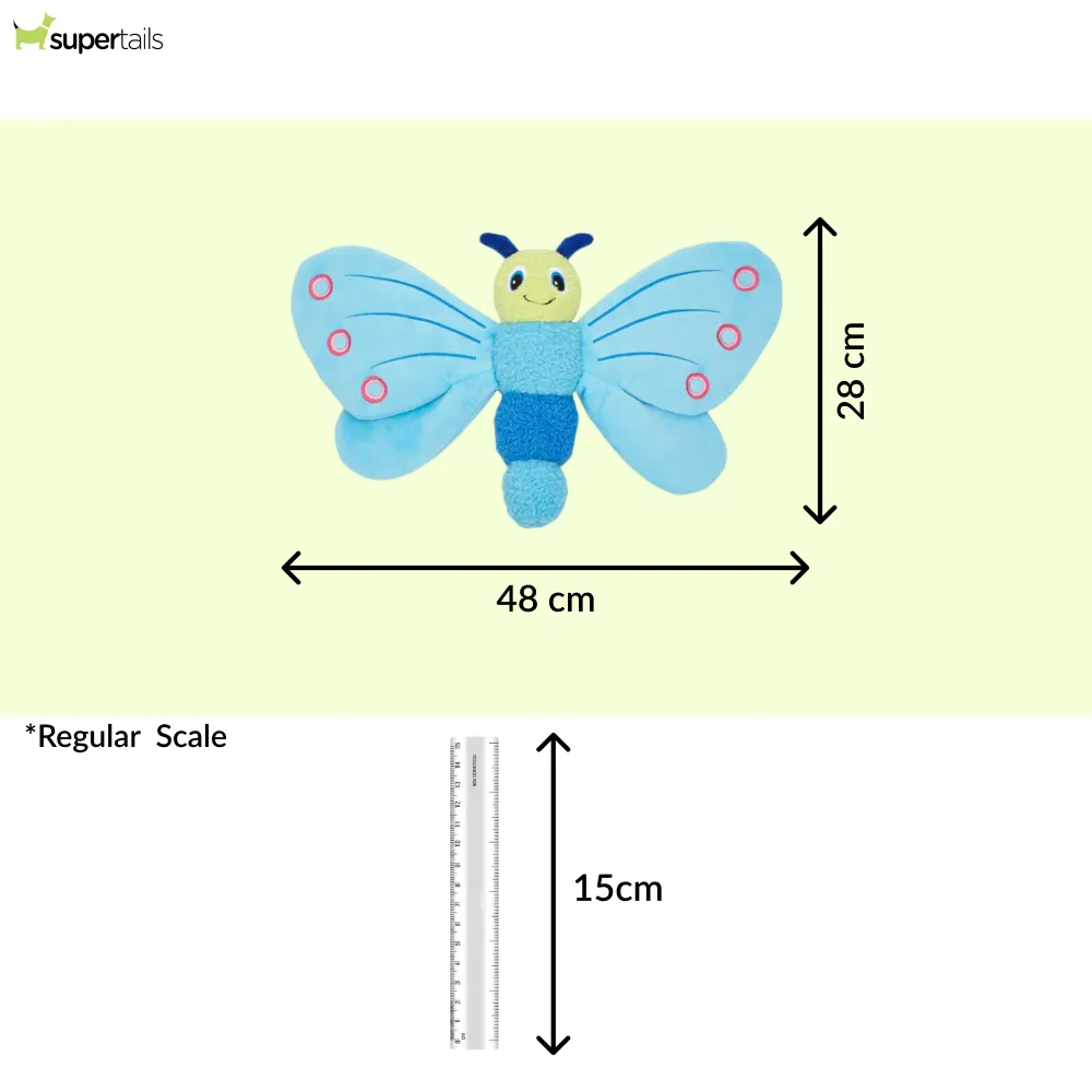 FOFOS Jumbo Butterfly Plush Toy for Dogs (Blue)