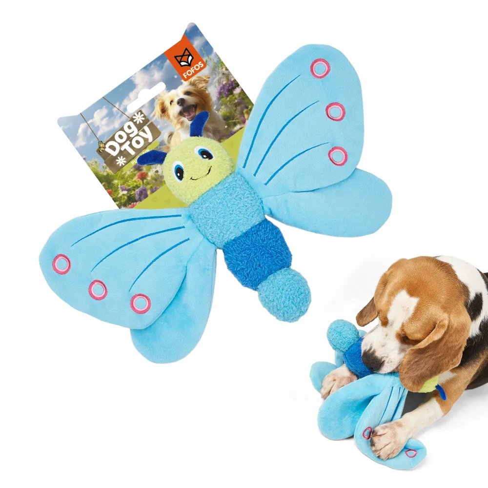 FOFOS Jumbo Butterfly Plush Toy for Dogs (Blue)