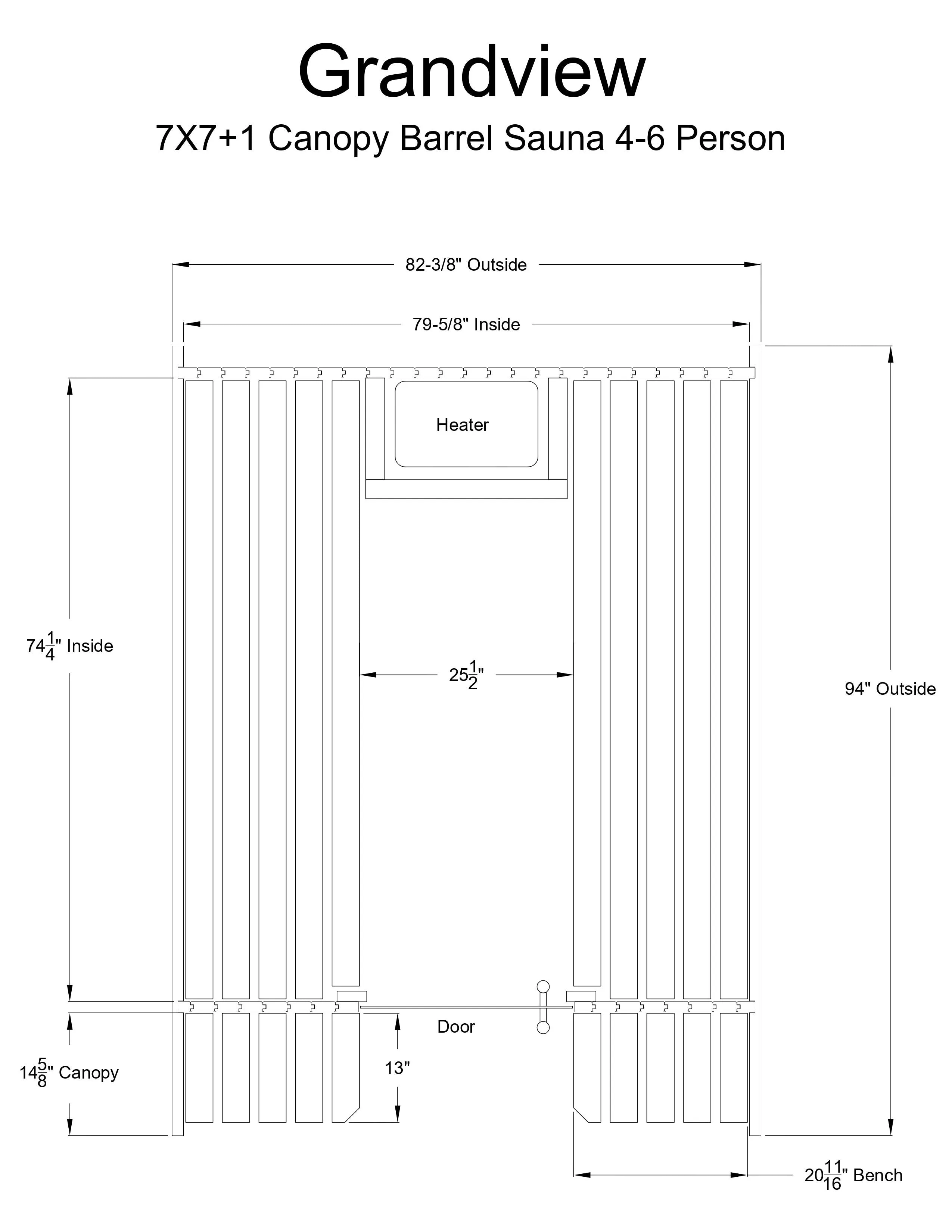 Grandview 4-6 Person Canopy Barrel Sauna