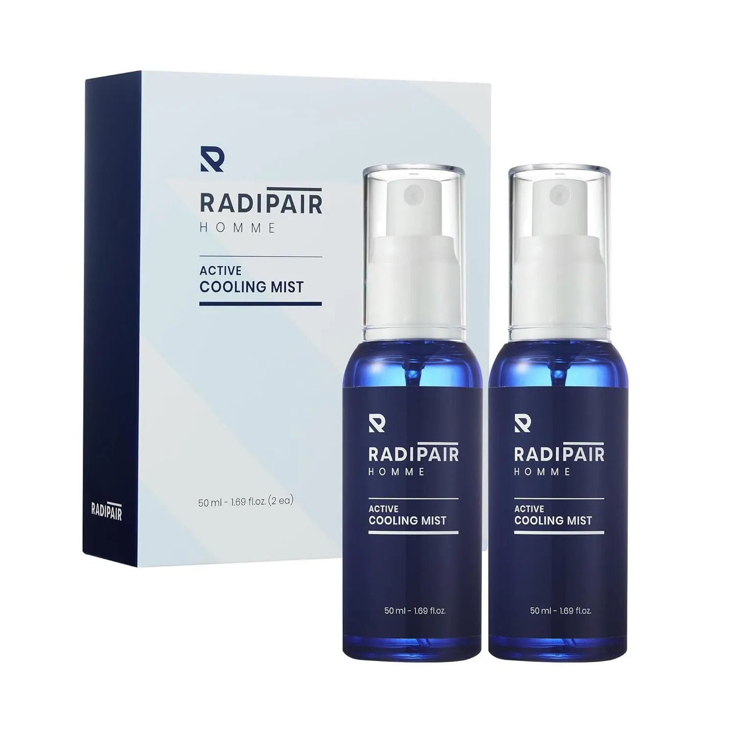 HOMME ACTIVE COOLING MIST, 50ml,1.69 fl oz (2ea) | Cypress water, Soothing & calming, Body& face Cooling Mist After Sun Care, Travel Size Spray for Sensitive Skin K beauty