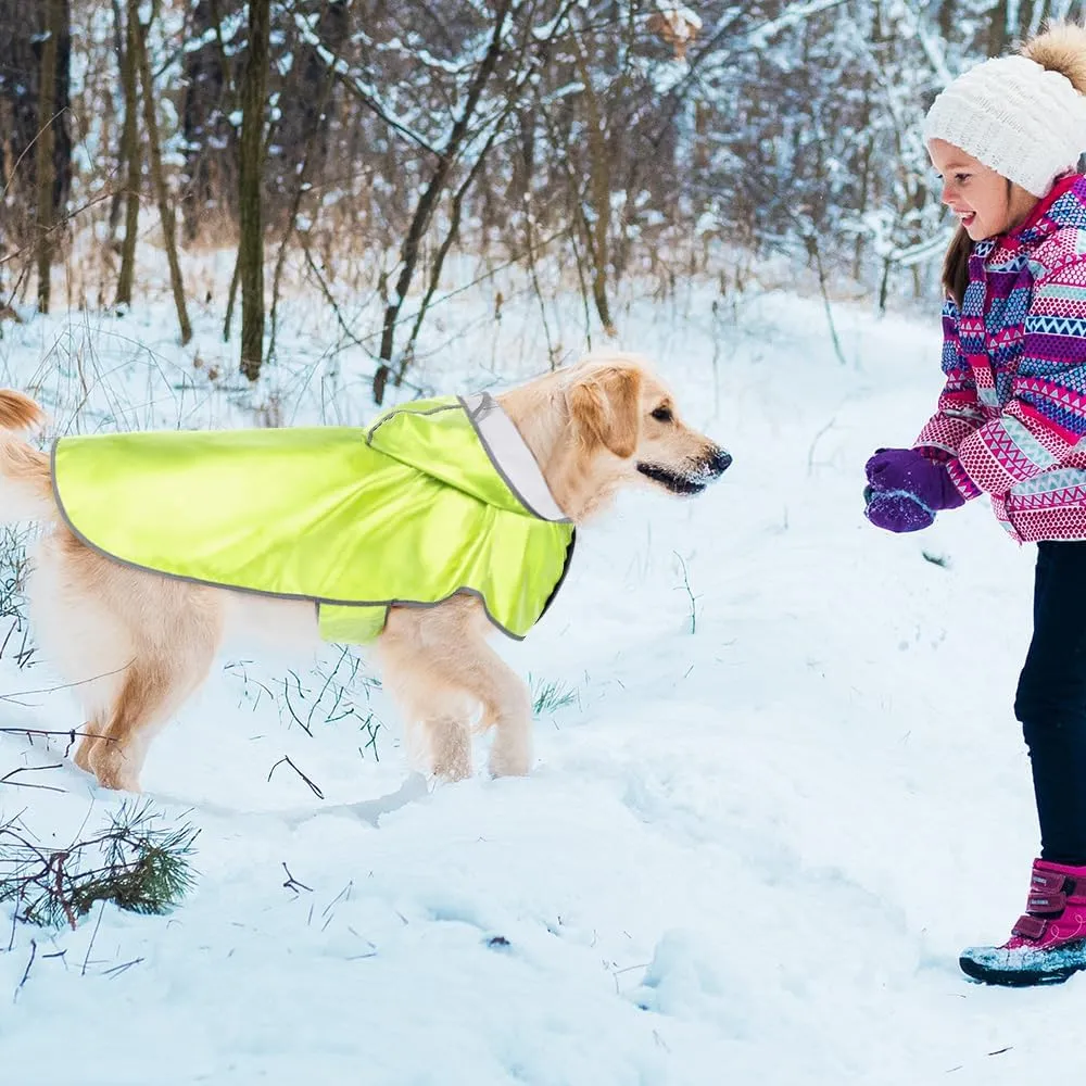Illumifun Dog Raincoat - Reflective Waterproof Rain Jacket with Leash Hole & Adjustable Hoodie for Walks in Rainy Days (XX-Large)