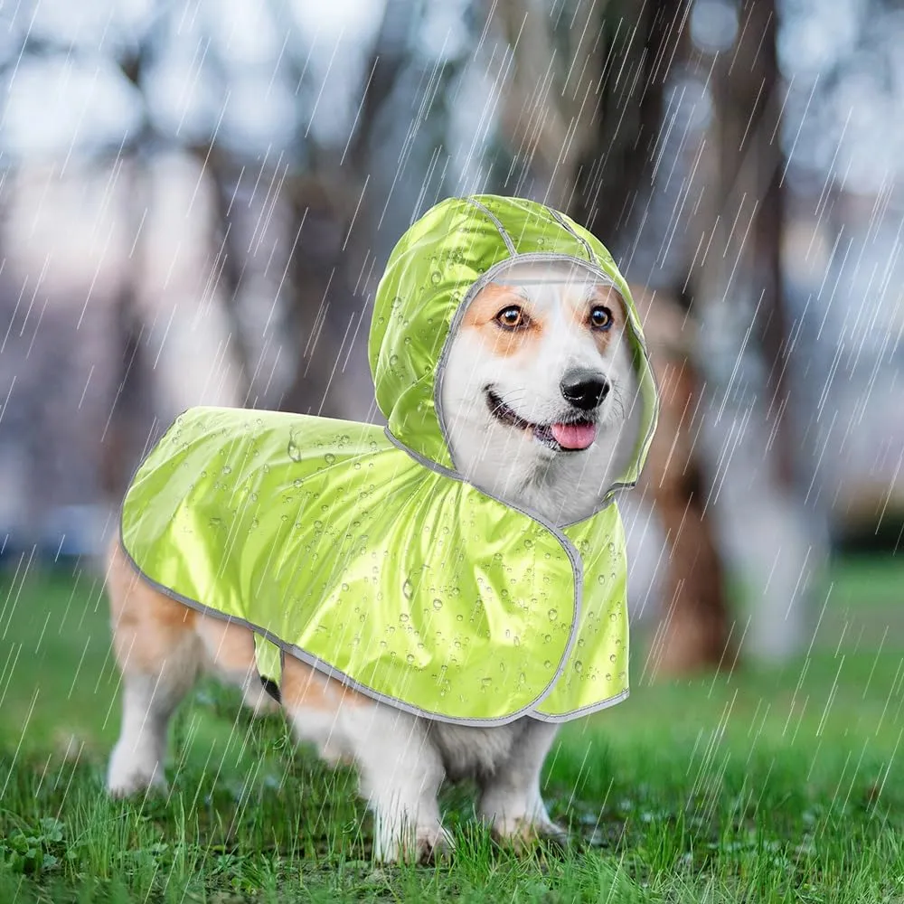 Illumifun Dog Raincoat - Reflective Waterproof Rain Jacket with Leash Hole & Adjustable Hoodie for Walks in Rainy Days (XX-Large)