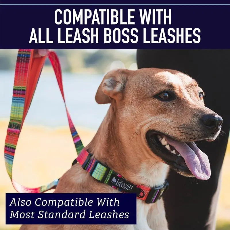 Leash Boss Patterned Reflective Dog Collar, Pattern Collection, Colorful Dog Collar with Triple Reflection Threads for Small, Medium and Large Dogs