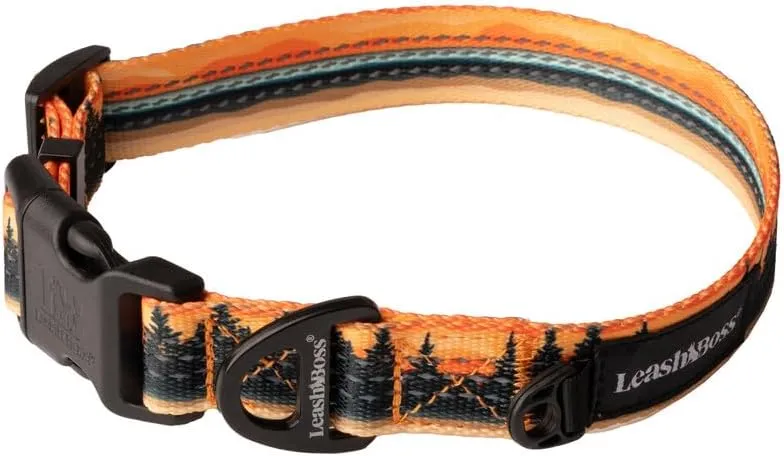 Leash Boss Patterned Reflective Dog Collar, Pattern Collection, Colorful Dog Collar with Triple Reflection Threads for Small, Medium and Large Dogs