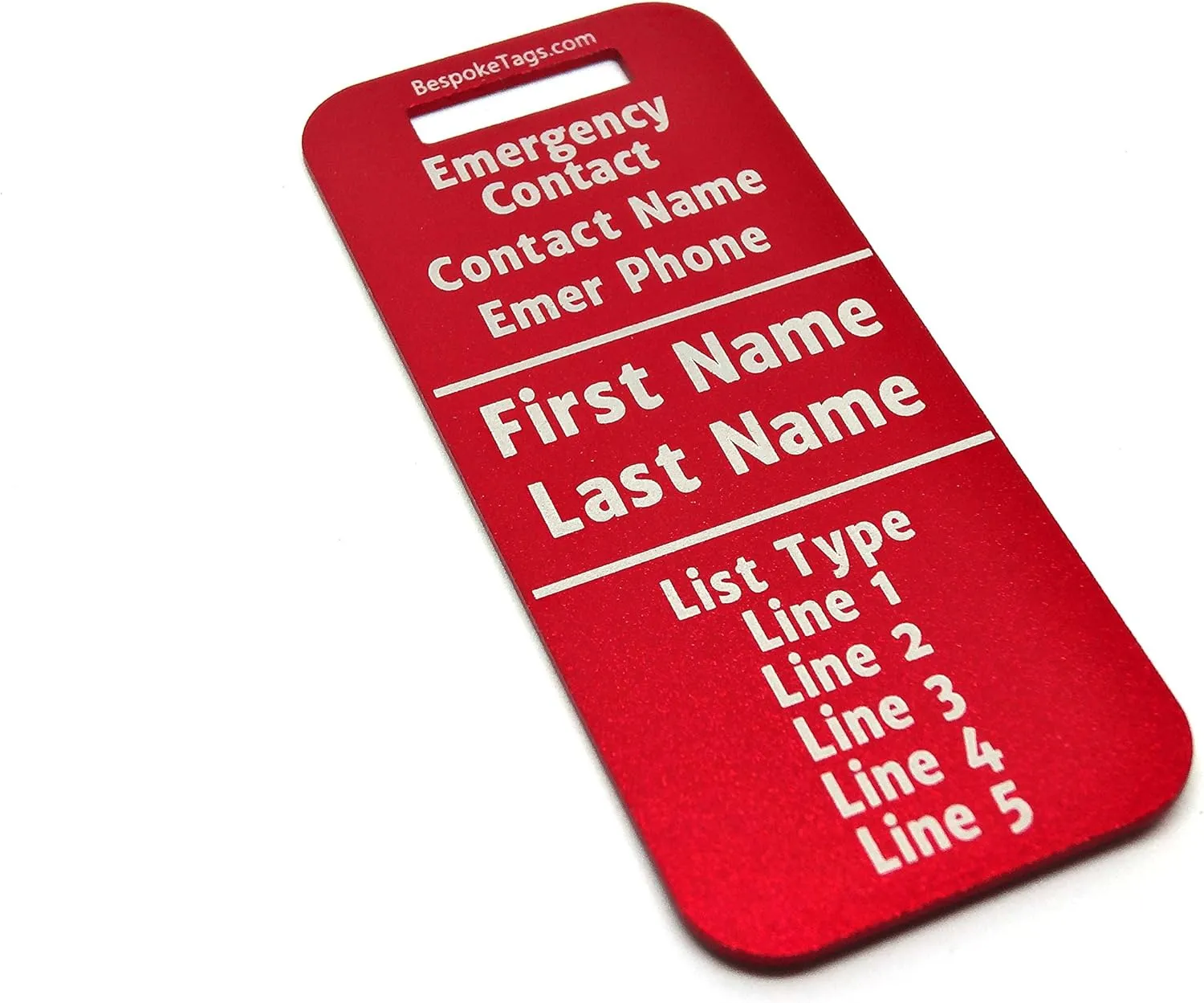 Medical Alert Tag"Peanut Allergy" - Customized Engraved Info (Dark Blue)