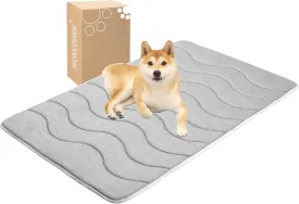 MICROCOSMOS 0.8" Thick Cooling Dog Foam Pad & Summer Pet Sleeping Mat, Machine Washable, Materials Safe, Portable Flat Pet Bed for Dogs.(Light Grey, 48" x 30")