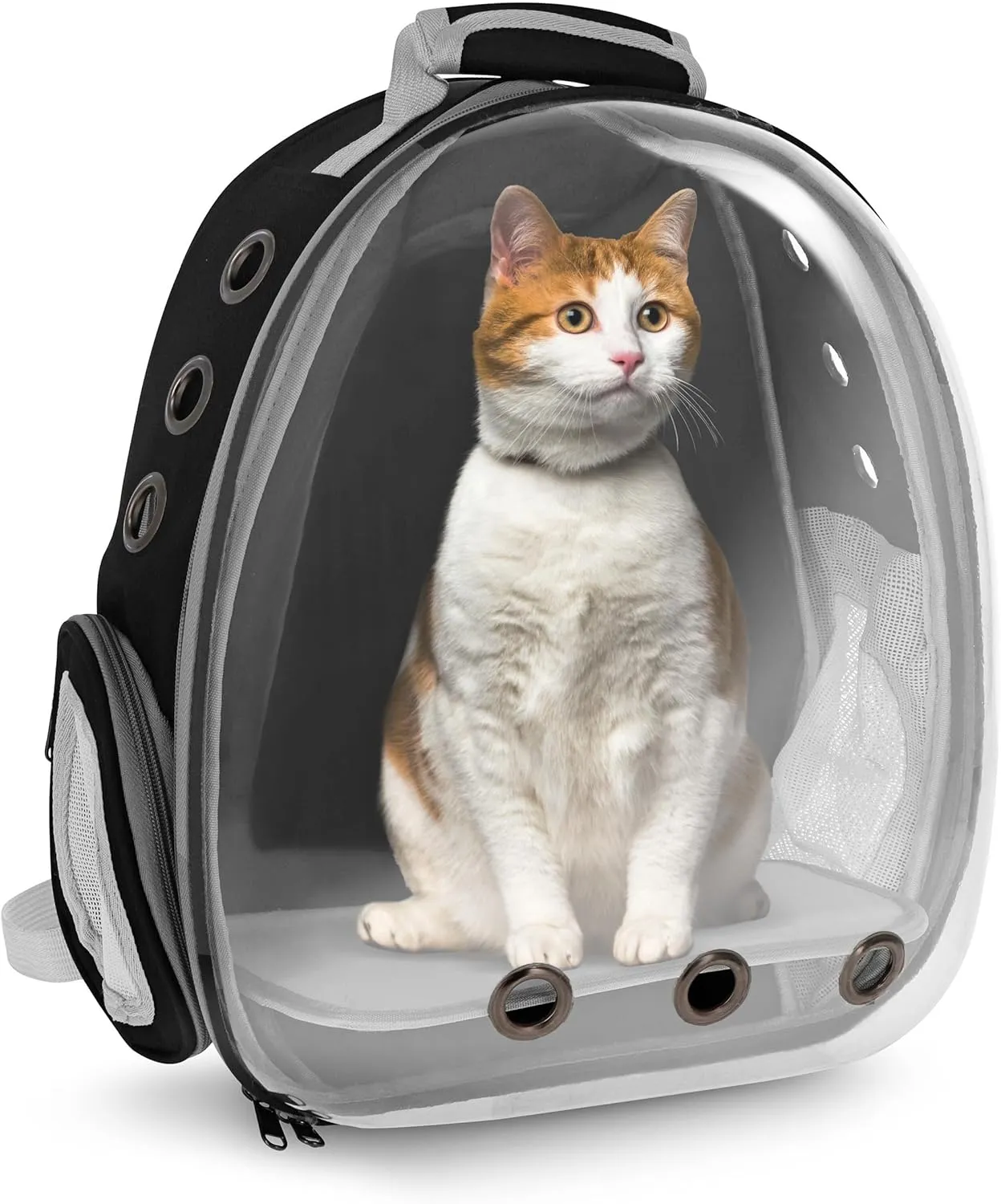 MiMu Bubble Backpack Cat Carrier Bag - Large 13lb Cap Clear Pet Travel Carrier Cat Hiking Backpack for Small Animals