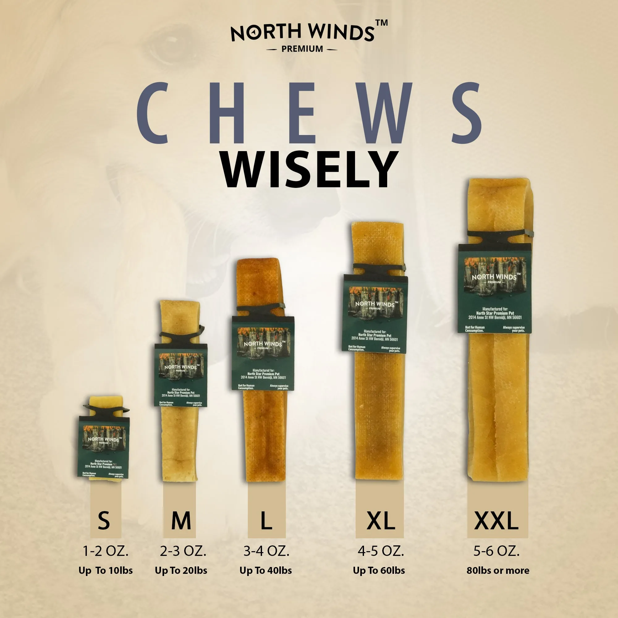 North Winds Premium Peak Chaser Dog Chew, Large