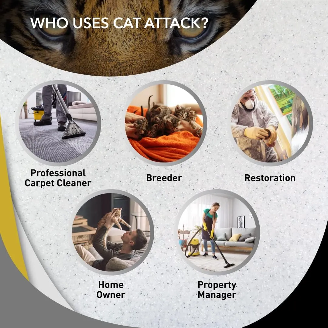 Odorcide Cat Attack Concentrate Odor Eliminator - Cat Urine Remover for Carpet & Upholstery - Litter Box Odor Eliminator - 16 oz