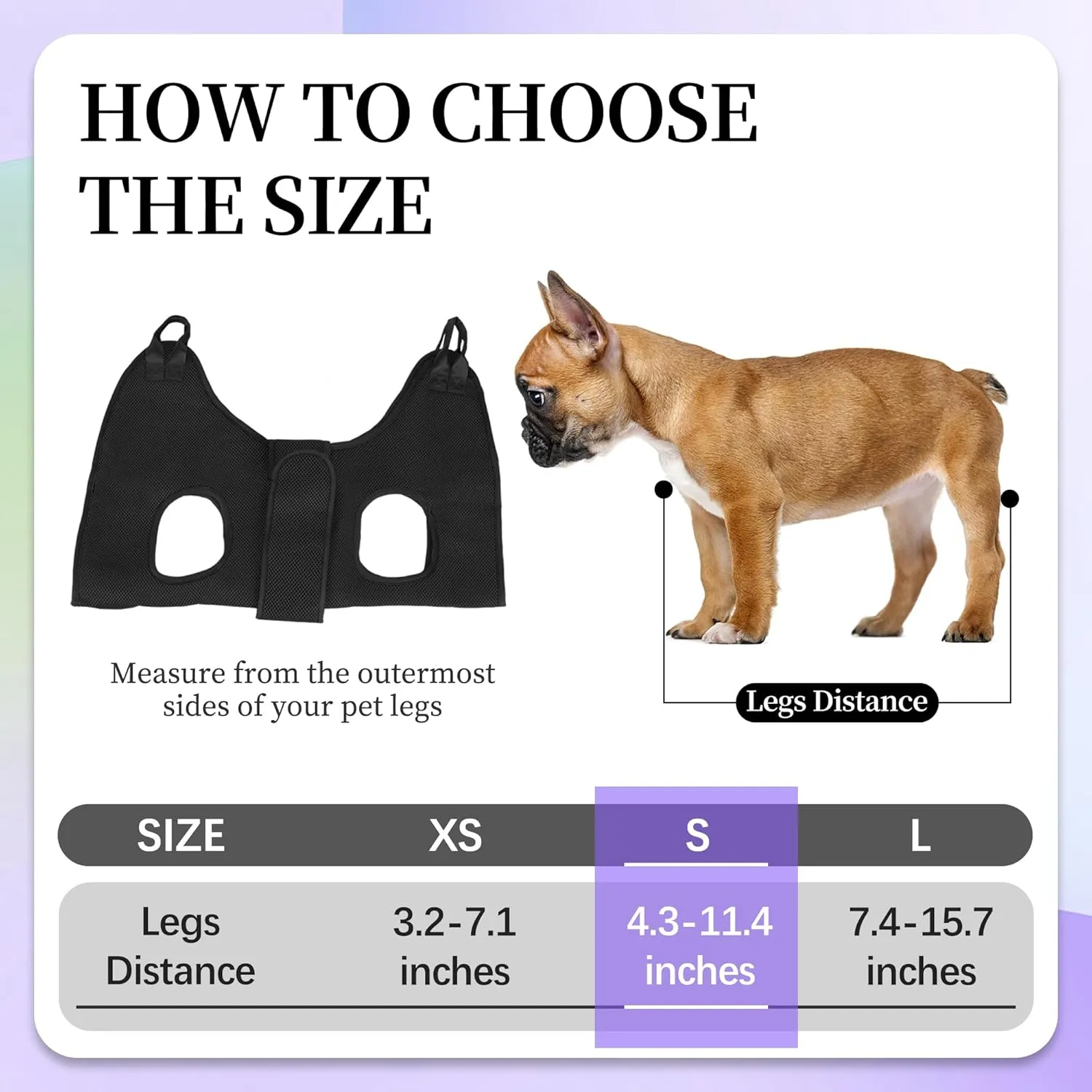 PatiencET Dog Grooming Hammock for Small Dogs Pet Hammock for Nail Trimming Dog Sling for Nail Clipping Dog Hanging Harness (Black S)