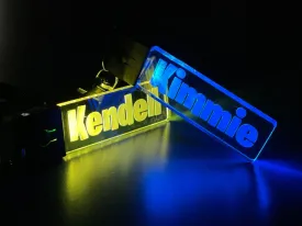Personalized LED Light Up Name Keychain | USA Made | Color Changing | Stocking Stuffer | Acrylic Name Tag | Swag | Gift Idea | Custom Gift