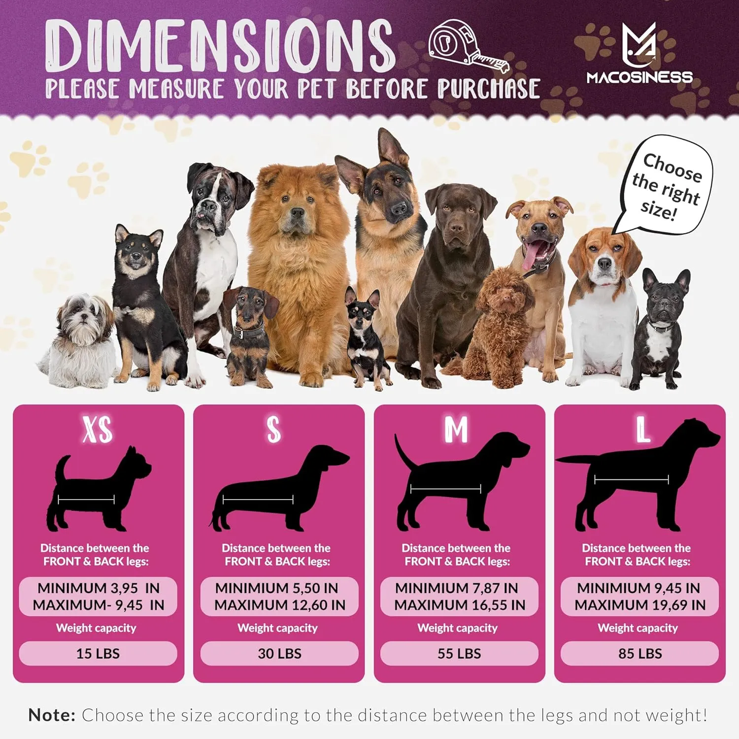 Pet Grooming Hammock for Nail Trimming - Complete Groomers Helper Set for Pet - Dog Grooming Hammock with Hook - Cat Nail Clipper - Dog Hammock for Nail Clipping (L, Purple with Gold Paws)
