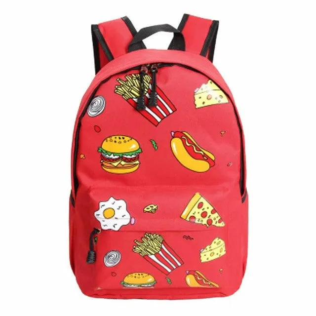 PICK YOUR COLOR: Hamburger and Hot Dog Stand Canvas Backpack