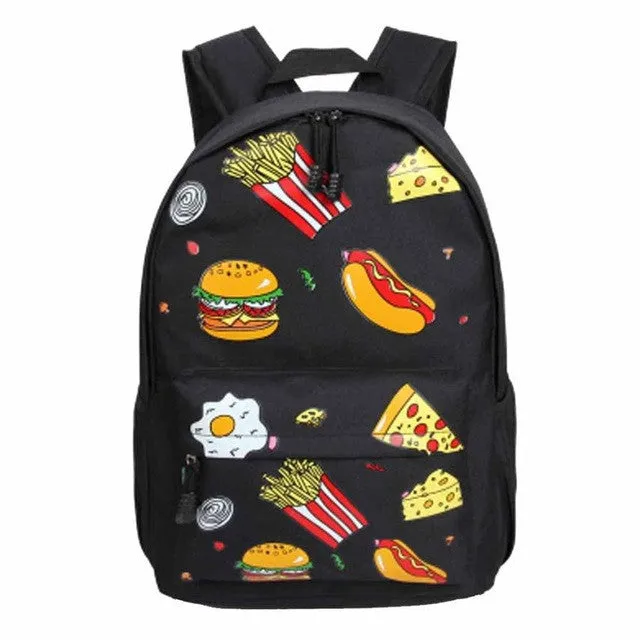 PICK YOUR COLOR: Hamburger and Hot Dog Stand Canvas Backpack