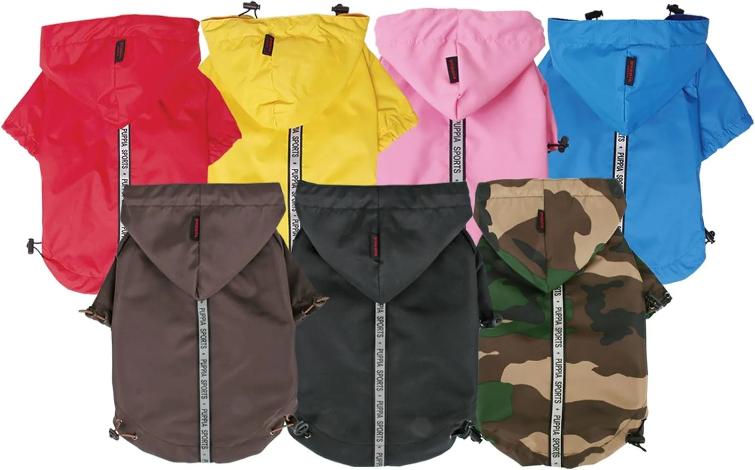 Puppia Authentic Base Jumper Raincoat, Small, Red