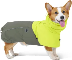 RS Dog Raincoat, All-Weather Jacket, Waterproof, Windproof & Lightweight, Teflon Fabric Protector (Bright Green, Large)