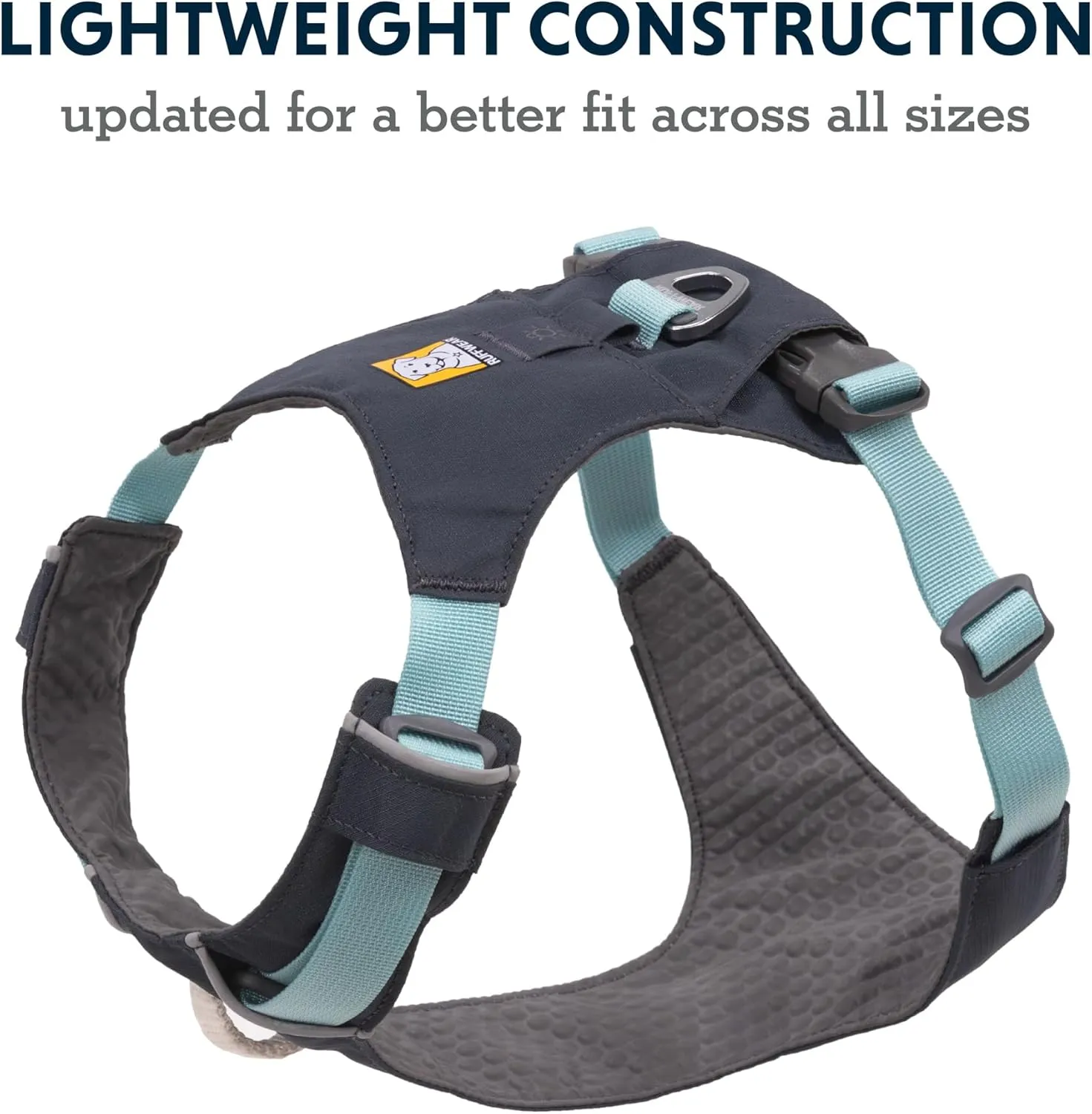 Ruffwear, Hi & Light, Everyday Lightweight Dog Harness, Trail Running, Walking, Hiking, All-Day Wear, Basalt Gray, Large/X-Large