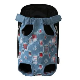 S 28*18cm cowboy blue Outdoor portable pet bag, breathable Mesh backpack for cats and dogs AZ19603
