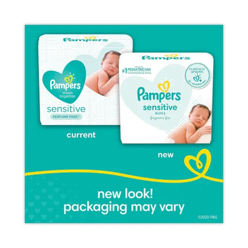 Sensitive Baby Wipes, 1-ply, 6.8 X 7,  Unscented, White, 56/pack