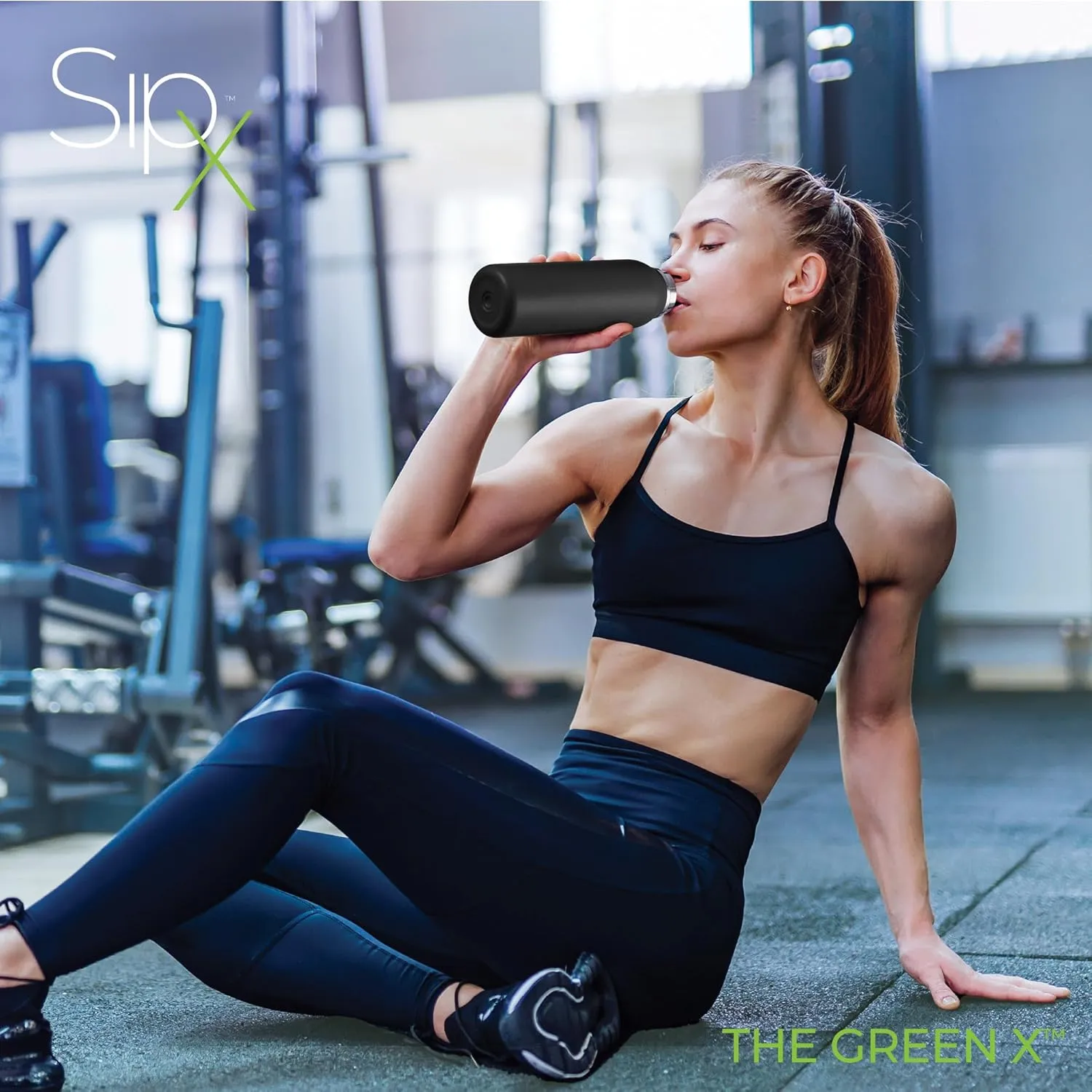 SipX Triple-Insulated Stainless Steel Water Bottle - 20oz. With Cover Lid, BPA-Free Reusable Insulated Water Bottle Keeps Cold For 24 Hours, (Black)