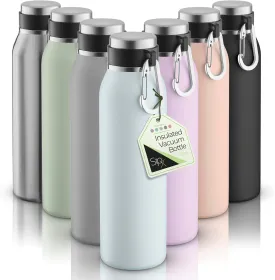 SipX Triple-Insulated Stainless Steel Water Bottle - 20oz. With Cover Lid, BPA-Free Reusable Insulated Water Bottle Keeps Cold For 24 Hours, (Blue)
