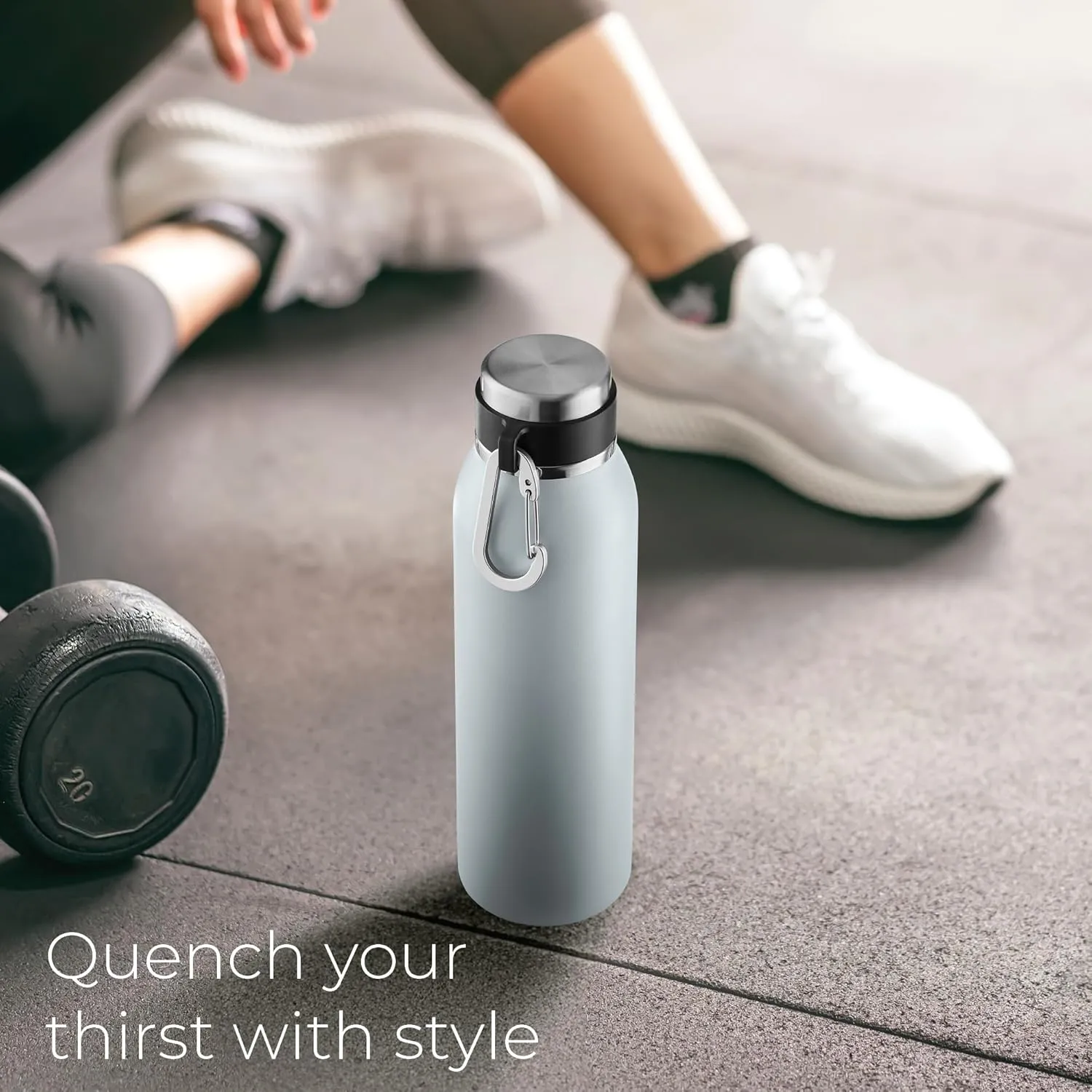 SipX Triple-Insulated Stainless Steel Water Bottle - 20oz. With Cover Lid, BPA-Free Reusable Insulated Water Bottle Keeps Cold For 24 Hours, (Blue)