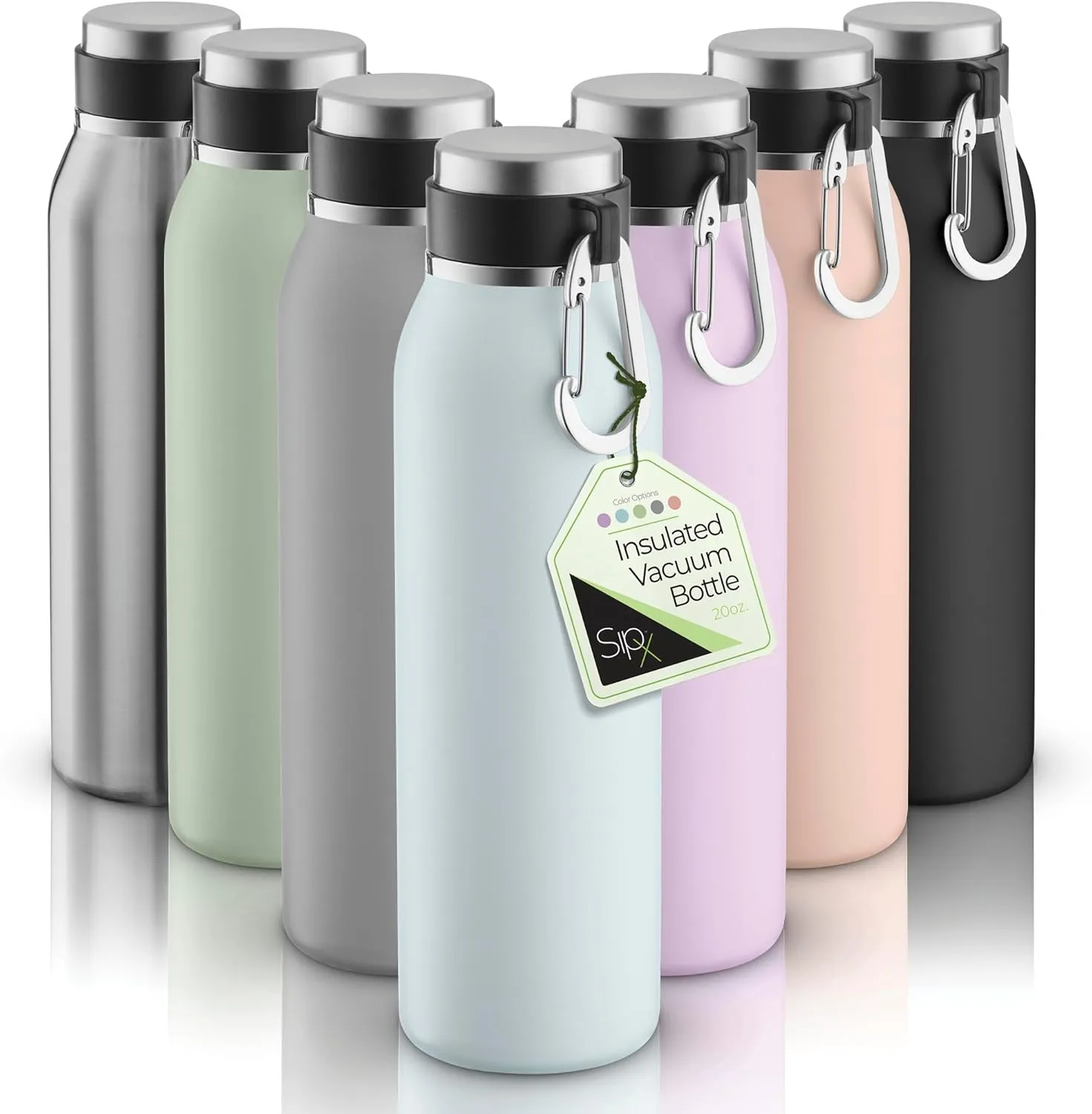 SipX Triple-Insulated Stainless Steel Water Bottle - 20oz. With Cover Lid, BPA-Free Reusable Insulated Water Bottle Keeps Cold For 24 Hours, (Blue)