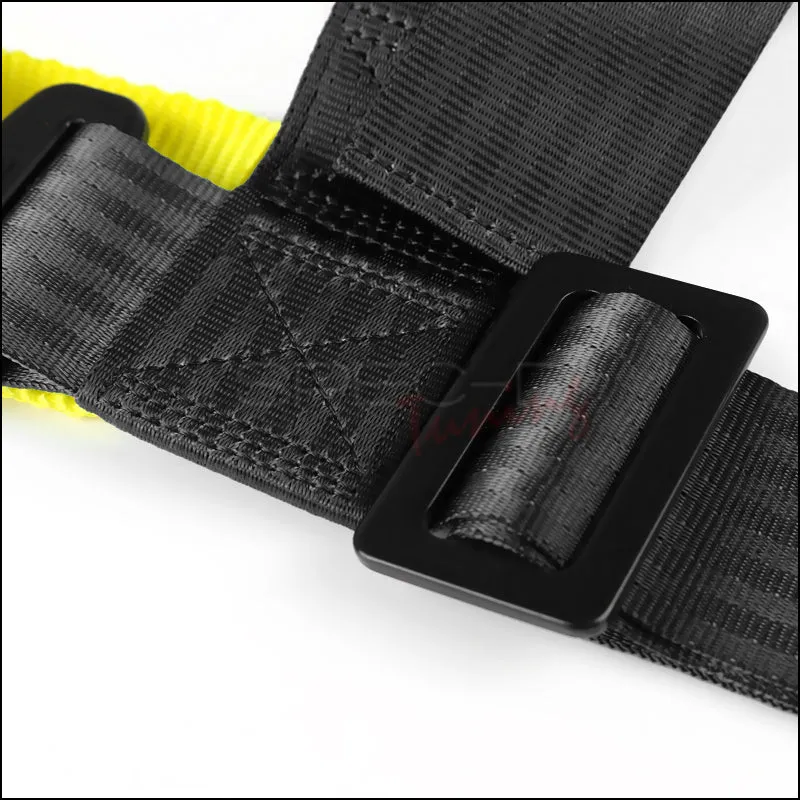 Spec-D 4-Point Buckle Racing Seat Belt Harness (Pair) Black / Green / Red / Blue