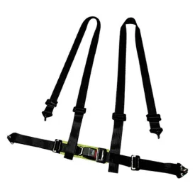 Spec-D 4-Point Buckle Racing Seat Belt Harness (Pair) Black / Green / Red / Blue
