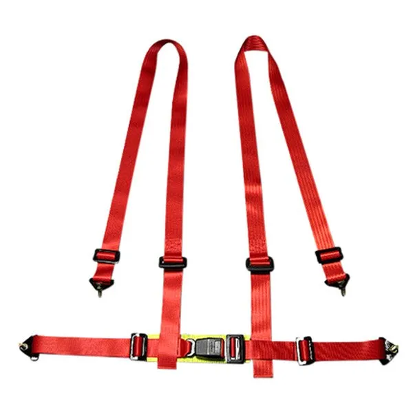 Spec-D 4-Point Buckle Racing Seat Belt Harness (Pair) Black / Green / Red / Blue