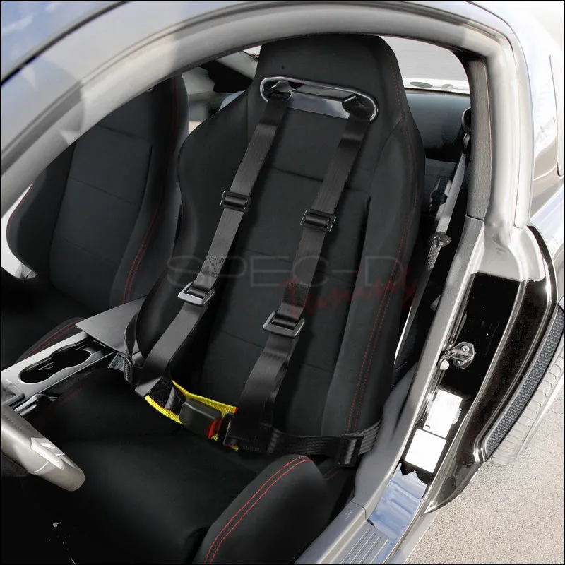 Spec-D 4-Point Buckle Racing Seat Belt Harness (Pair) Black / Green / Red / Blue