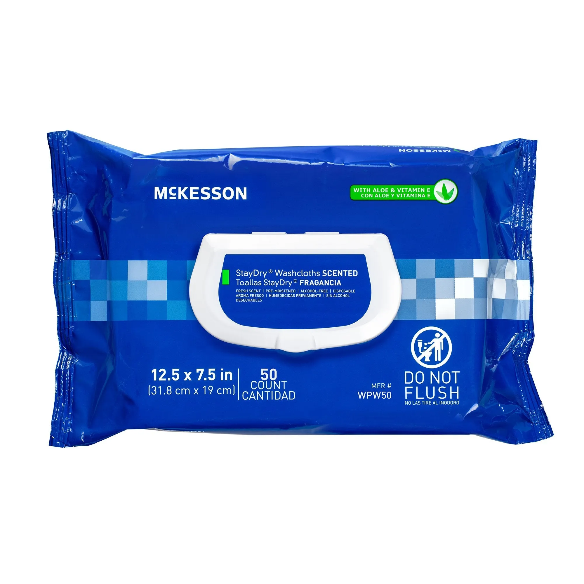 StayDry Personal Wipe 7-1/2 X 12-1/2 Inch Soft Pack Aloe / Vitamin E Scented Case of 600