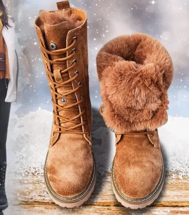 Thicken Fur Suede High Top Non-slip Snow Boots