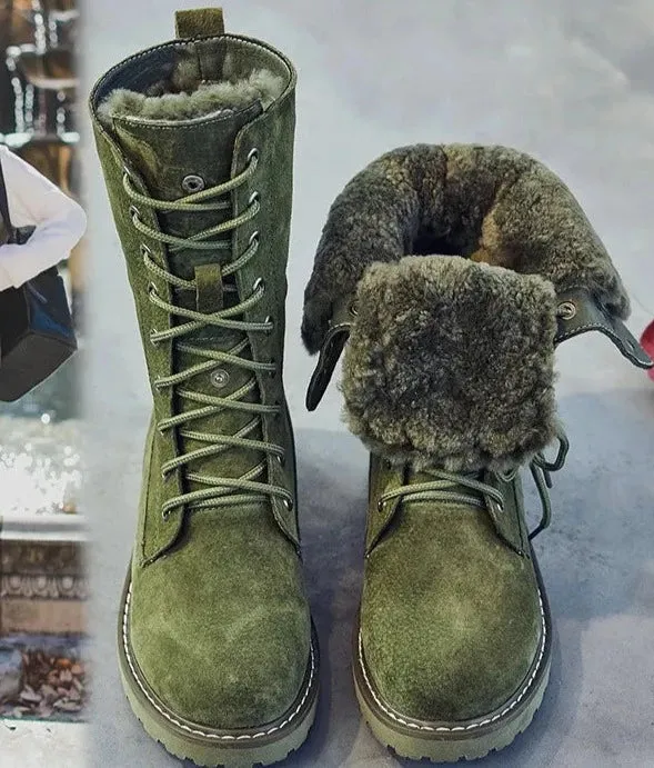 Thicken Fur Suede High Top Non-slip Snow Boots