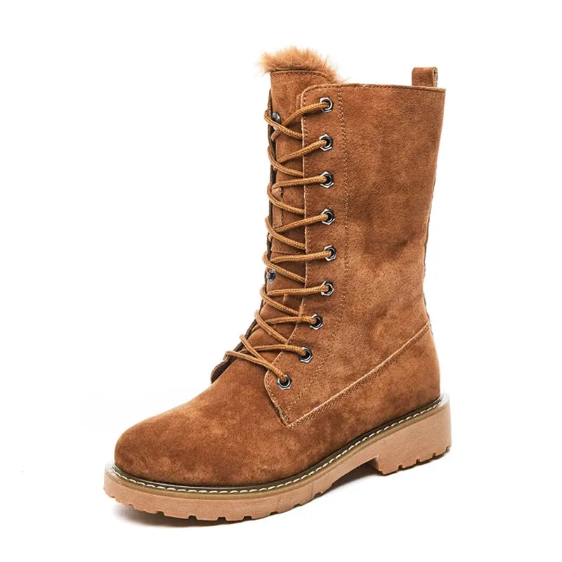 Thicken Fur Suede High Top Non-slip Snow Boots