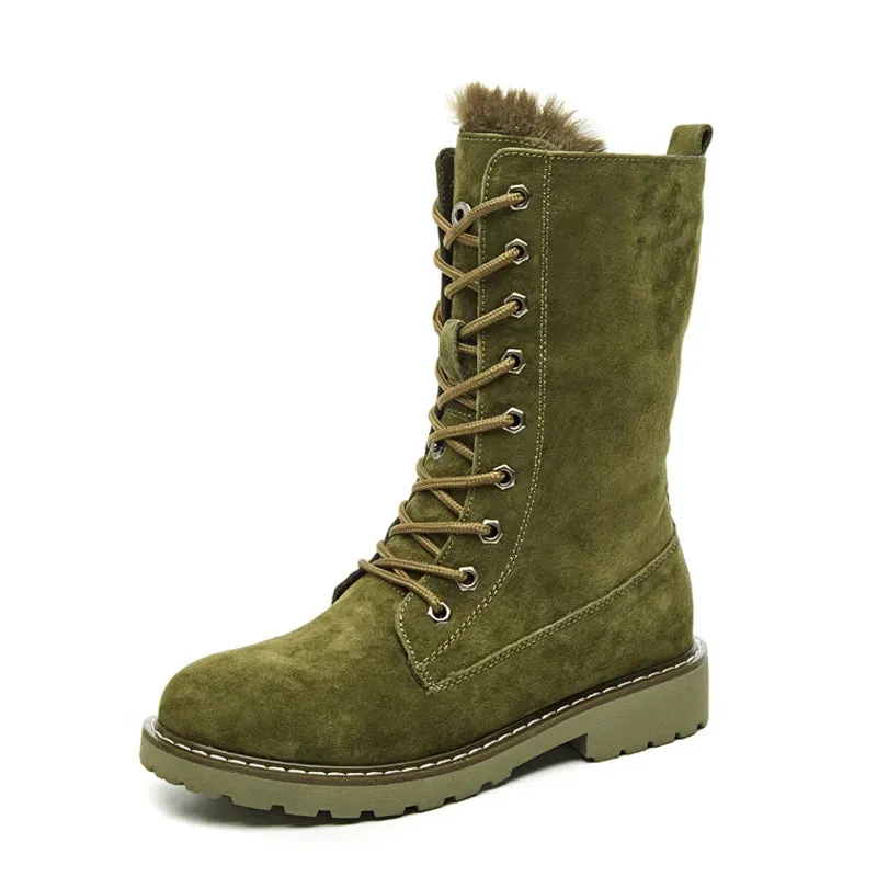 Thicken Fur Suede High Top Non-slip Snow Boots
