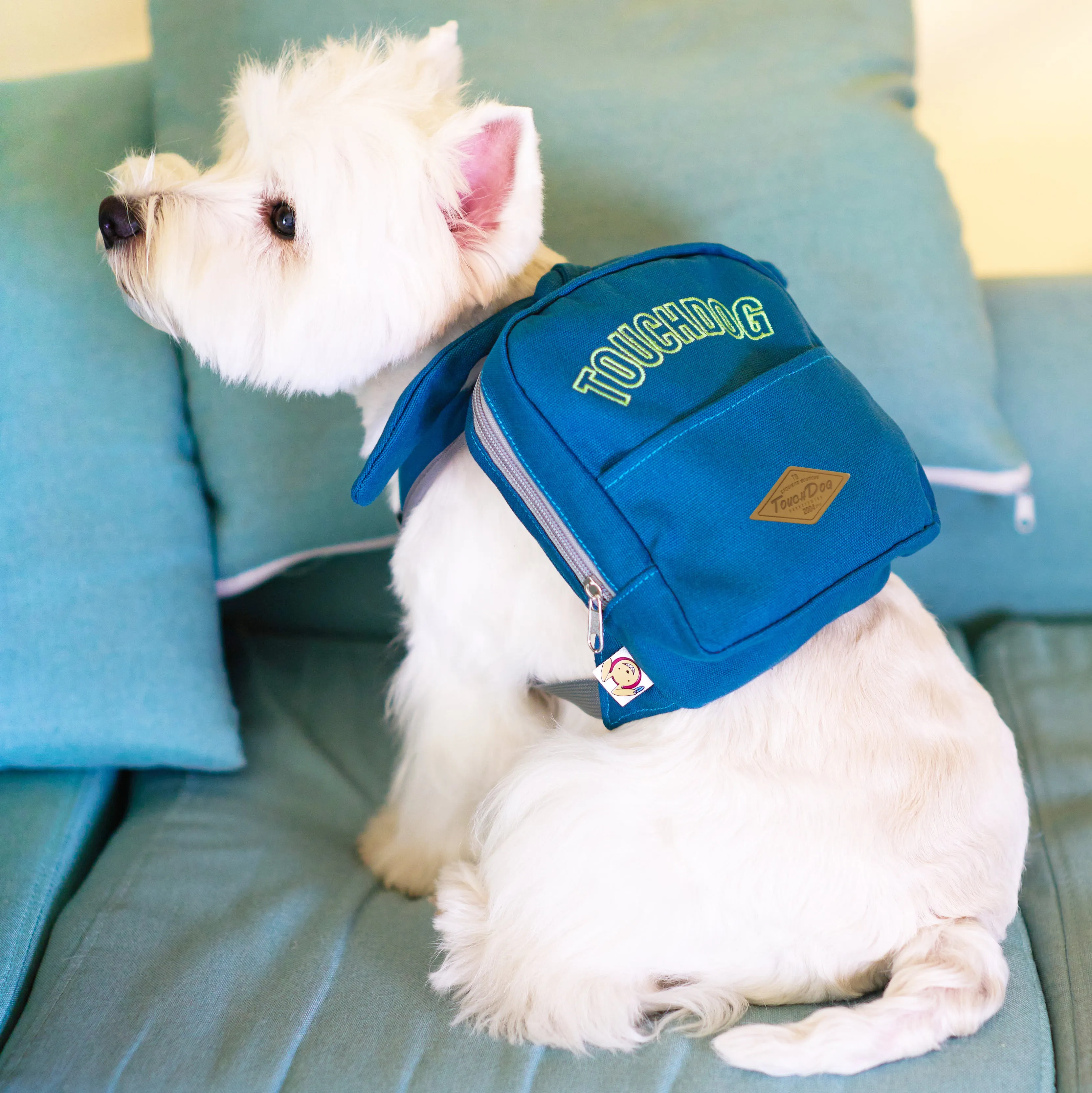 Touchdog ® Navy Large-Pocketed Zippered Duffle Dog Backpack and Harness