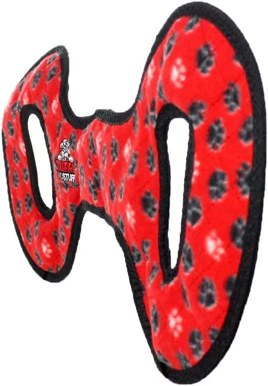 TUFFY - World's Tuffest Soft Dog Toy - NO Stuff Tug-O-War - Squeakers - Multiple Layers. Made Durable, Strong & Tough. Interactive Play (Tug, Toss & Fetch). Machine Washable & Floats (Red Paw 2 Pack)