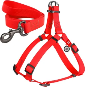 Waterproof Dog Harness 3/5 Wide Red/Waterproof Dog Leash 6Ft Red