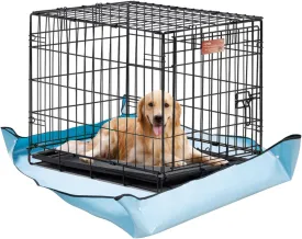 Waterproof Pet Playpen Mat, 59 x 39.4 Inch Blue Reusable Guinea Pig Cage Liner for Rabbits, Ferret, Puppy, Small Animals, Easy to Clean
